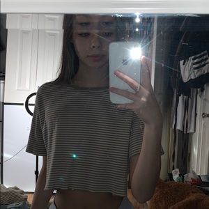 comfortable simple stripped crop top